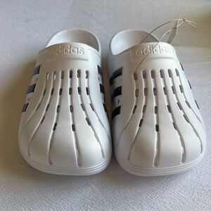 adidas White and Black Women's Clog Mules